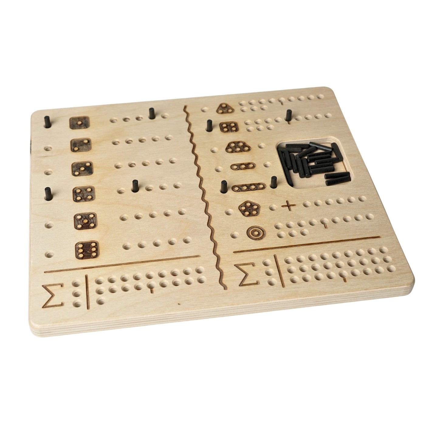 Jeu de dés pour malvoyants - Jeu en bois avec marquages tactiles
