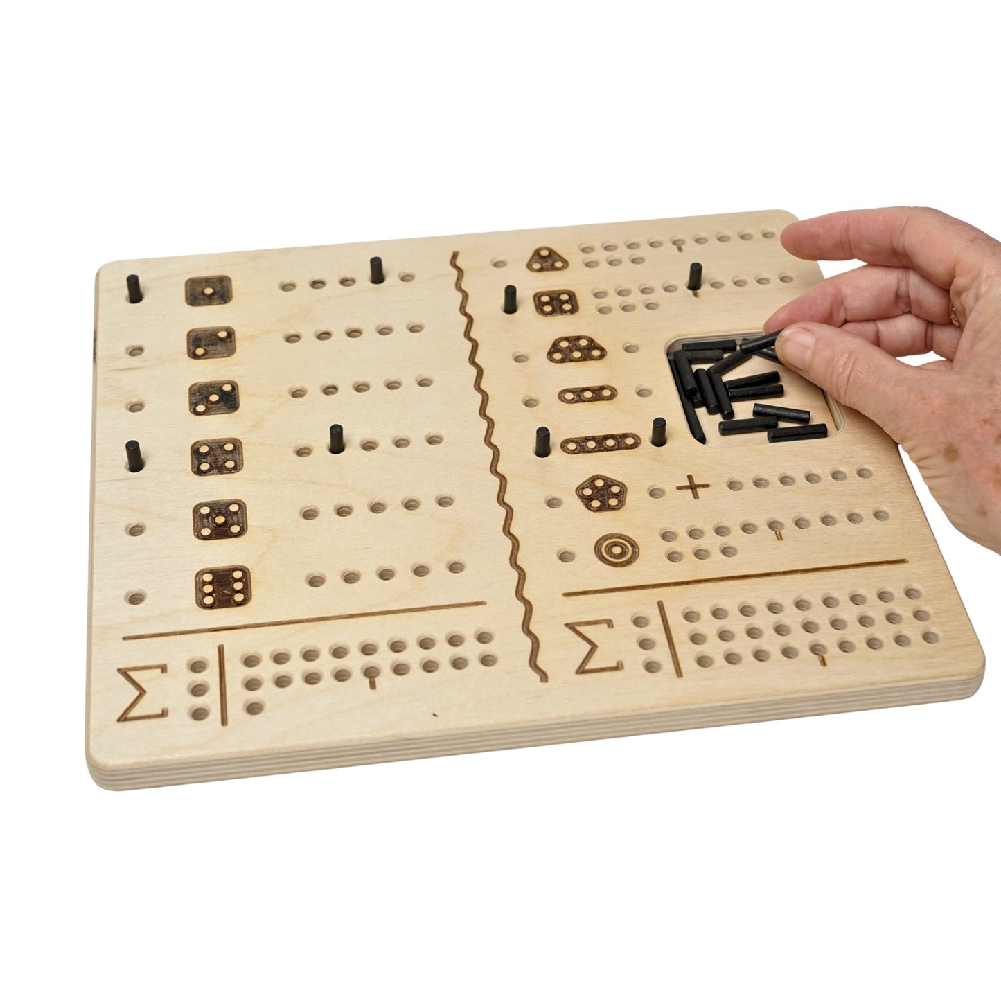 Jeu de dés pour malvoyants - Jeu en bois avec marquages tactiles