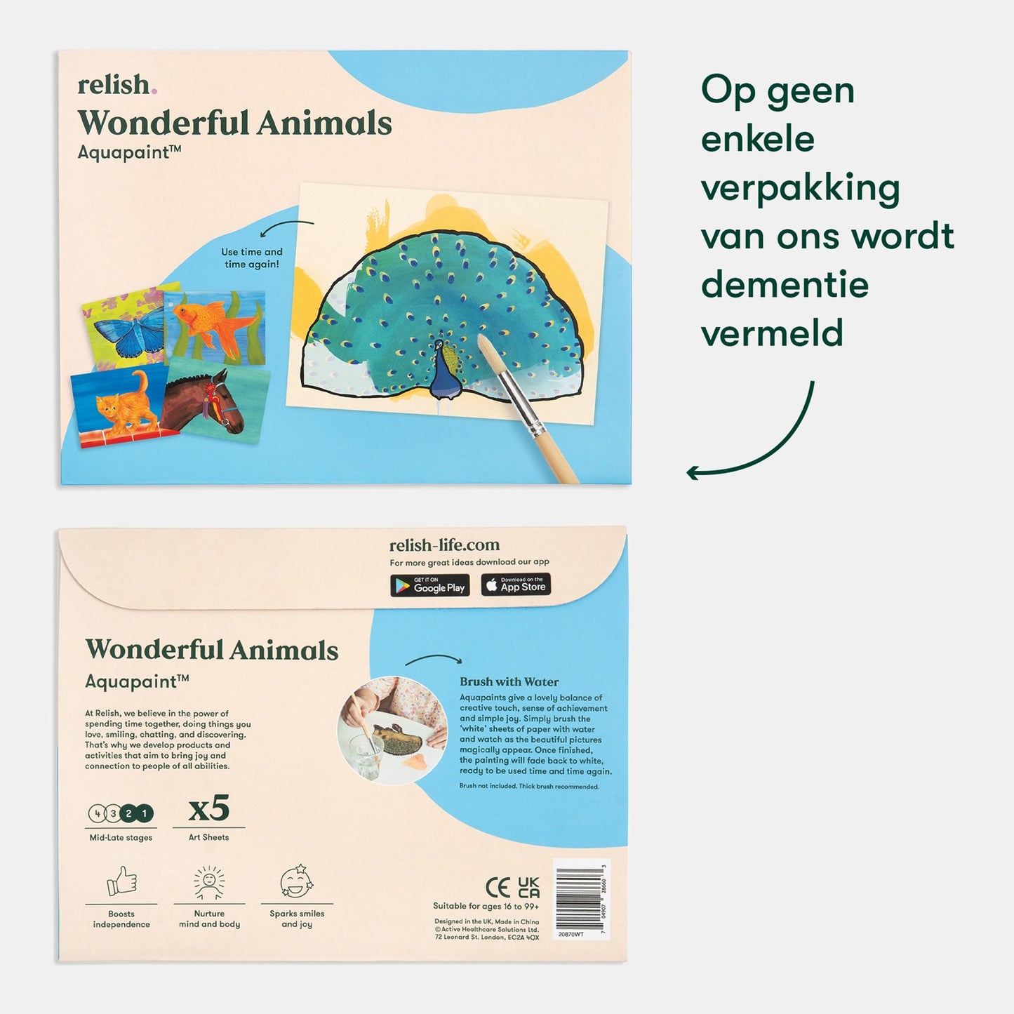 Peinture à l'eau - Beaux animaux (Aquapaint pour les personnes atteintes de démence)