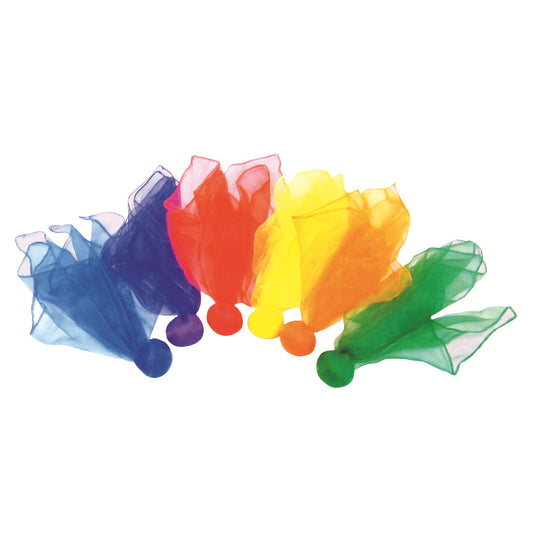 Scarfball Set van 6 – Lichte oefenballen die beweging en motoriek bevorderen voor senioren.