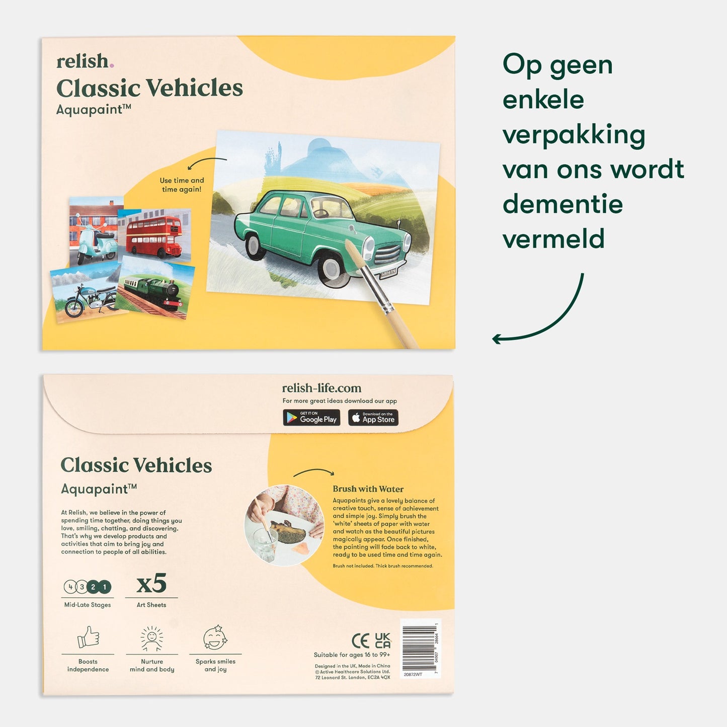 Peinture à l'eau - Thème du transport pour la démence