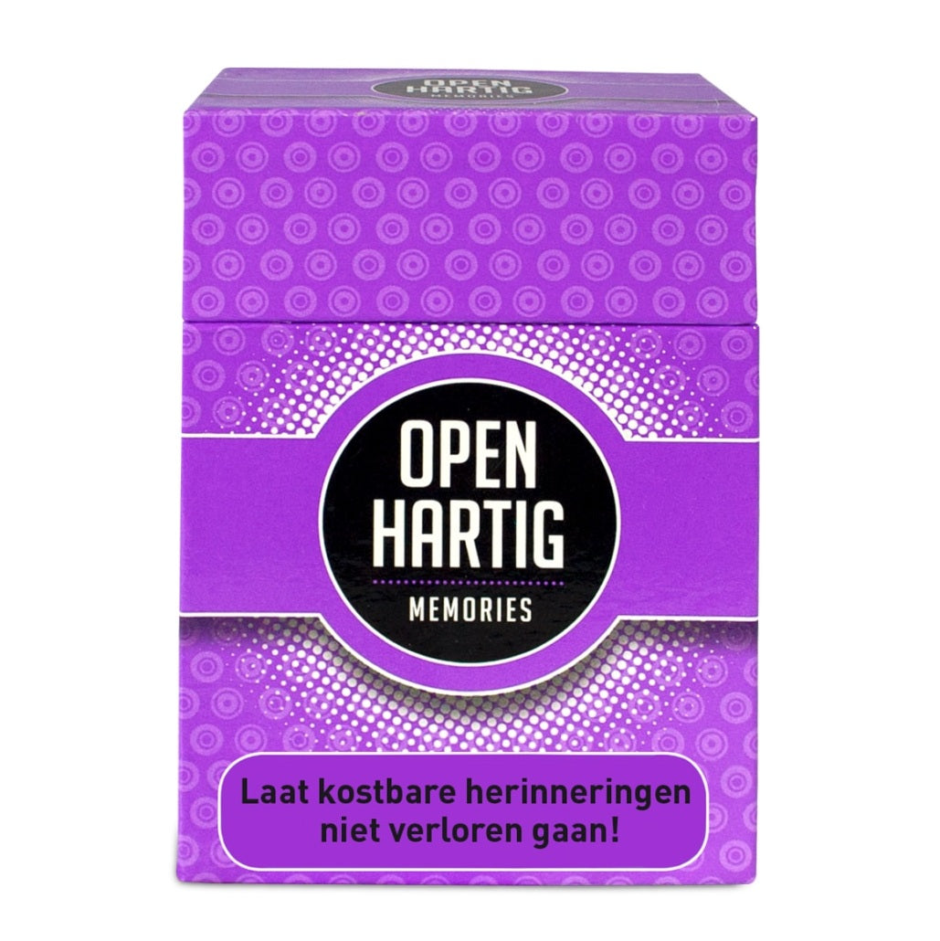Openhartig Memories – Gesprekskaartspel dat het delen van herinneringen en interactie bevordert voor senioren.