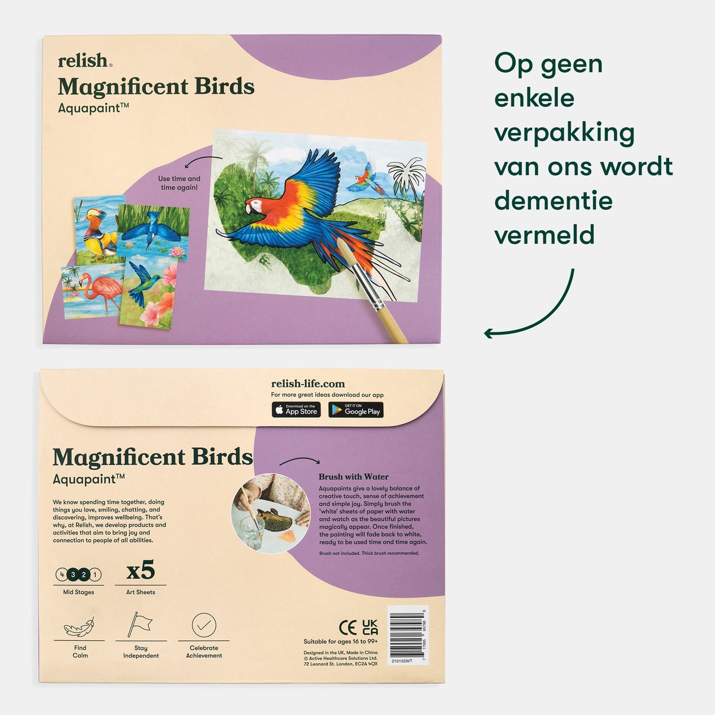 Peinture à l'eau - Beaux oiseaux (Aquapaint pour les personnes atteintes de démence)