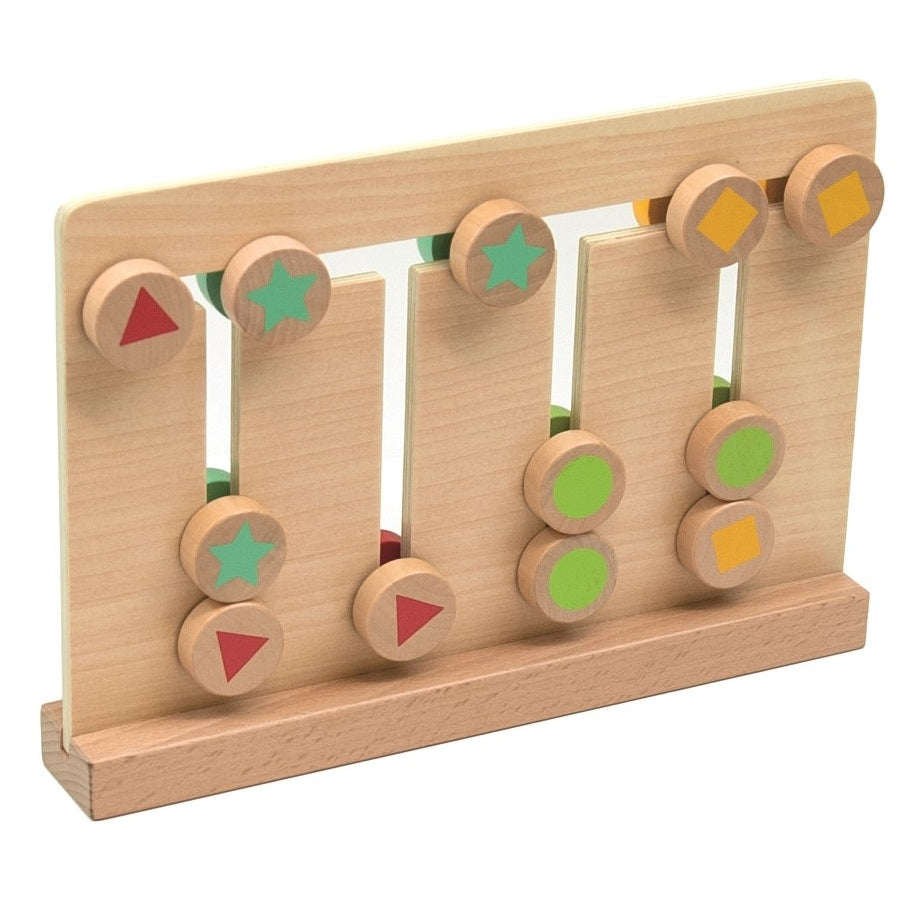 Schuifpuzzel – Puzzel met passende kleuren en vormen, stimuleert geheugen en motoriek bij senioren.