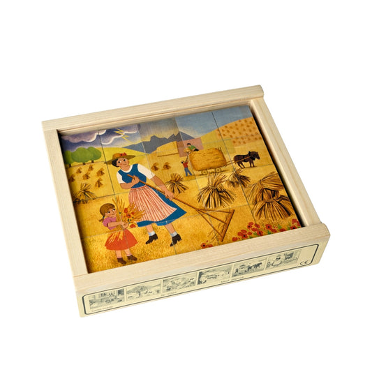 Würfelpuzzle Bauernhof 20-teilig: Nostalgie-Puzzle für Senioren