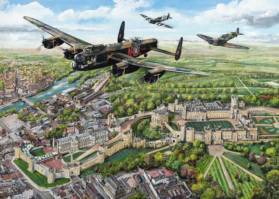 Dementiepuzzel 'Wings Over Windsor' – 250 XL stukjes, activerende puzzel met koninklijk thema voor senioren.