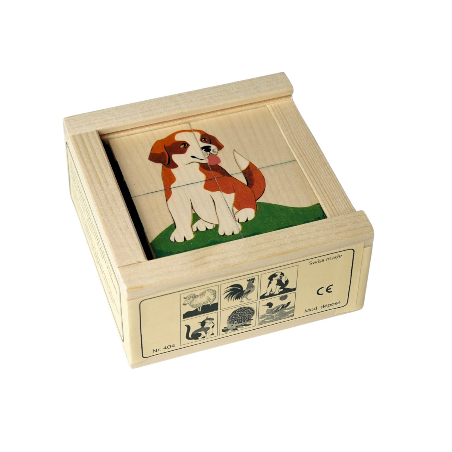 Kubus puzzel Huisdieren 4-delig: sfeervolle puzzel voor ouderen