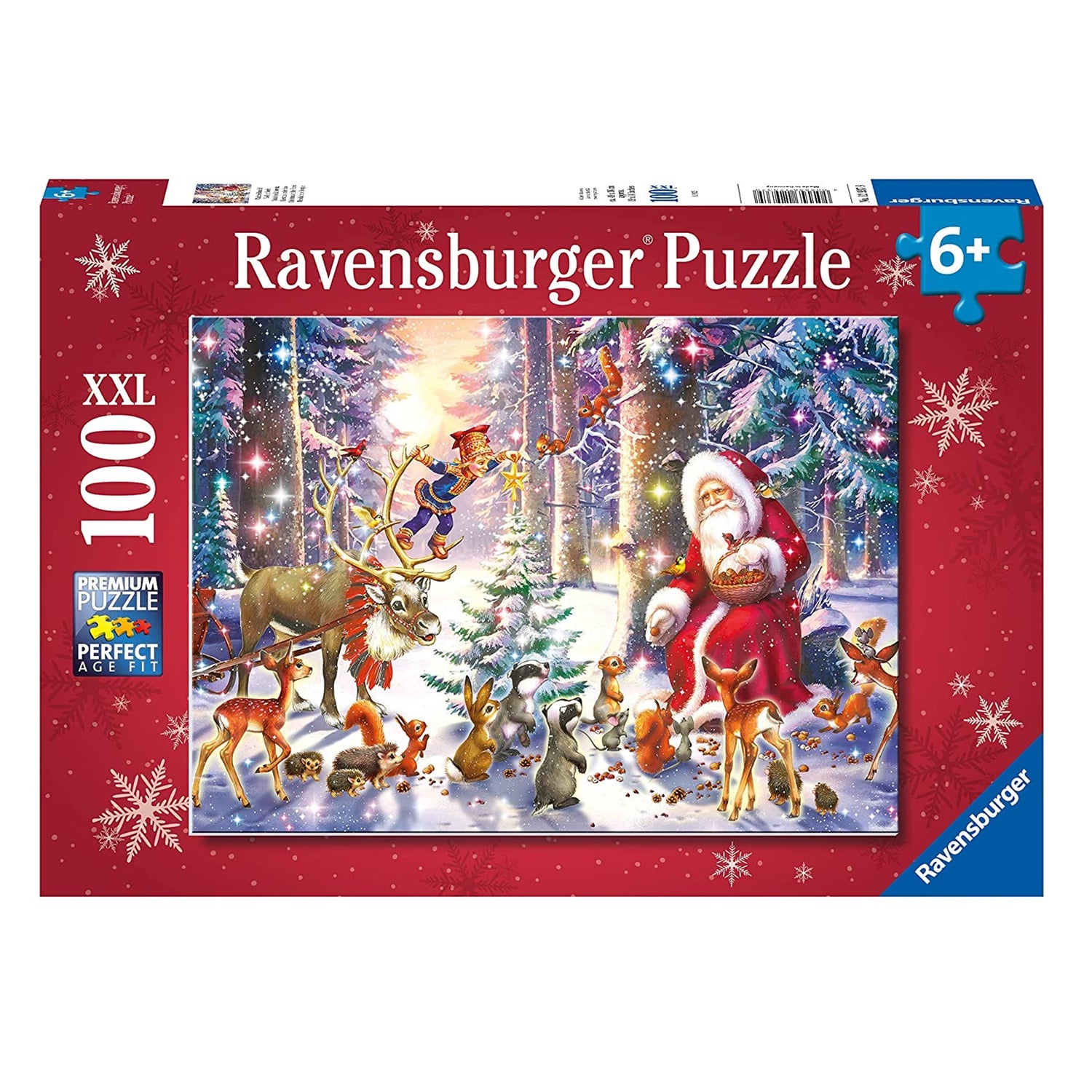 Dementie Puzzel 'Kerstmis in het Bos' – 100 XXL stukjes, feestelijke puzzel die activering en herinneringen stimuleert voor senioren.