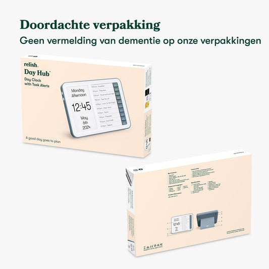 Relish Day Clock Hub – Beste Dementieklok voor Dagstructuur