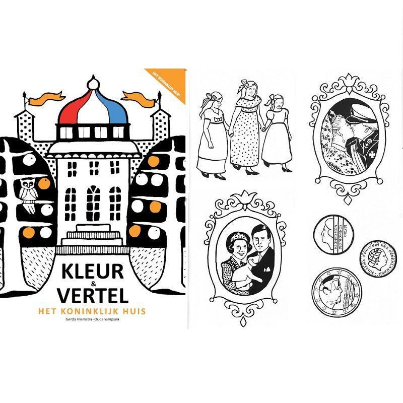 Kleur- en Vertelboek Het Koninklijk Huis – Creatief kleurboek dat verhalen en herinneringen stimuleert voor senioren.