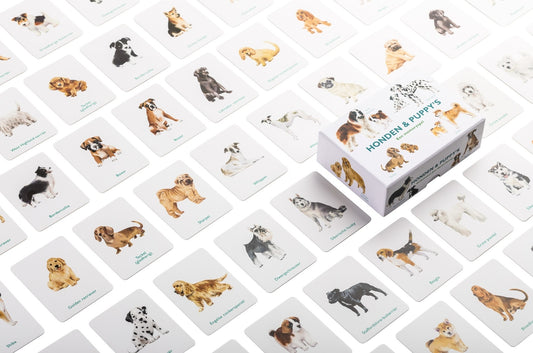 Memospel Honden & Puppy's – Geheugenspel waarbij honden en puppy's gekoppeld worden, stimuleert geheugen en activering voor senioren.