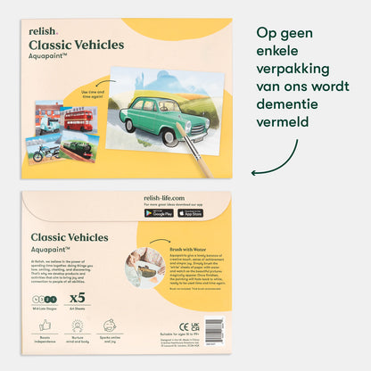 Peinture à l'eau - Thème du transport pour la démence