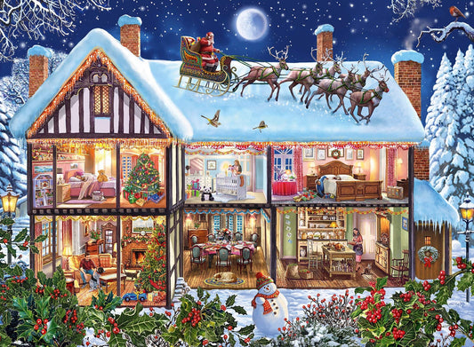 Dementiepuzzel 'Kerstmis Thuis' – 100 XXL stukjes, feestelijke puzzel die activering en herinneringen stimuleert voor ouderen.
