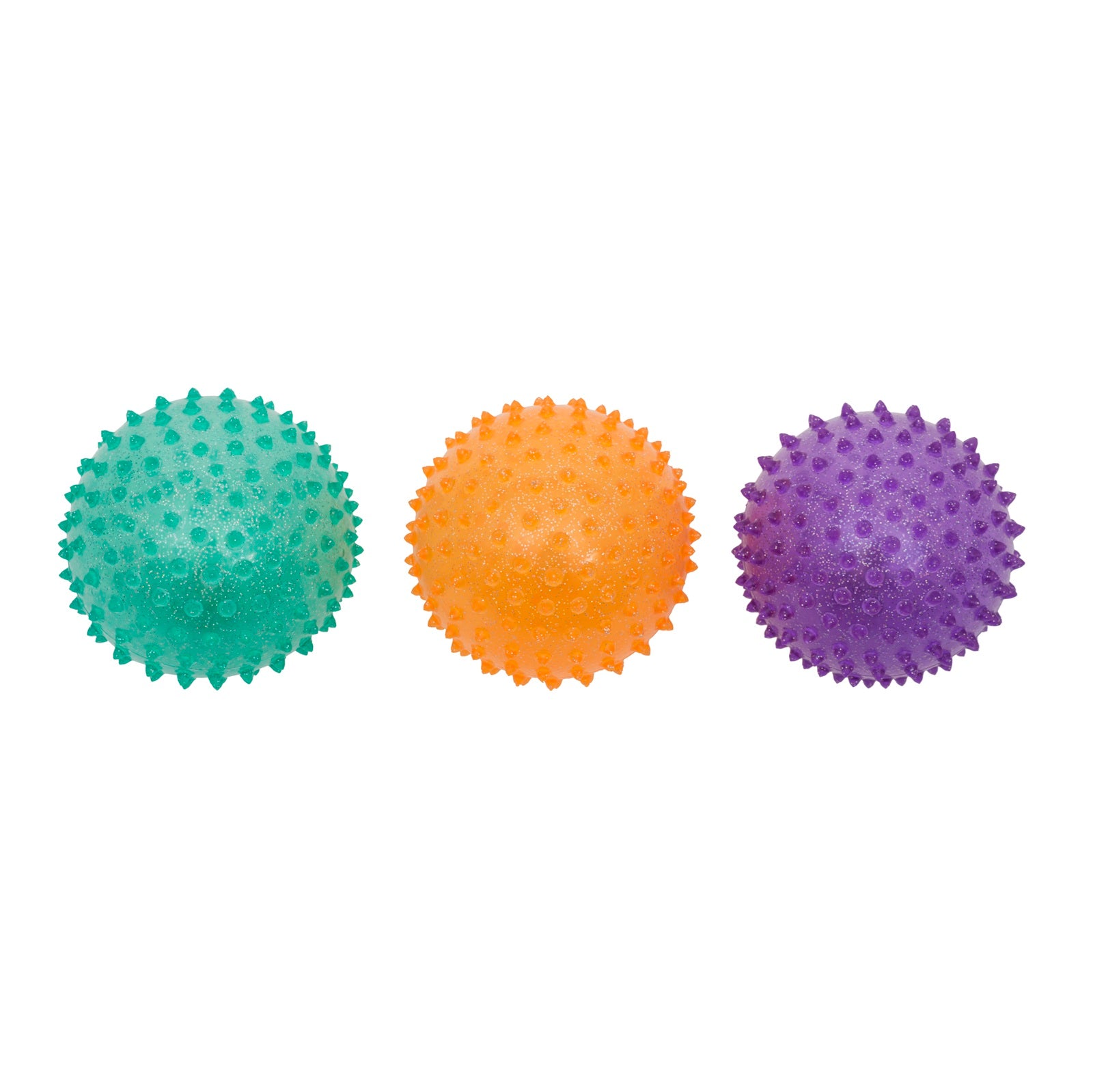 Glitter Knobby Balls – Set van 3 sensorische speelballen die activering en plezier bieden voor senioren.