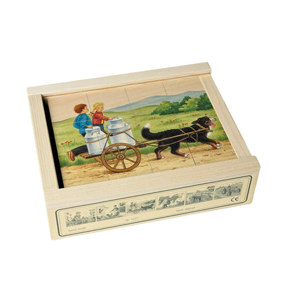 Würfelpuzzle Bauernhof 12-teilig: Rustikales Puzzle für Senioren