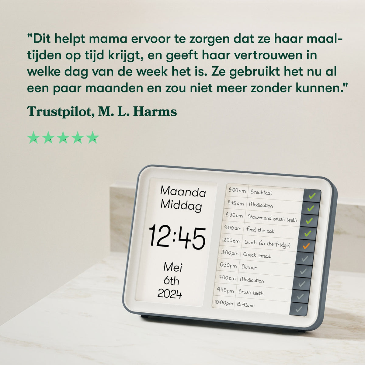 Relish Day Clock Hub – Beste Dementieklok voor Dagstructuur