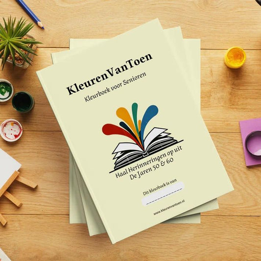 De Jaren 50 & 60 Kleurboek – Nostalgisch kleurboek voor ouderen, stimuleert creativiteit en geheugen bij dementie.