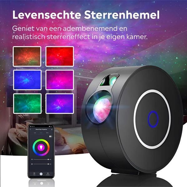 Sterrenhemel Projector – Ontspannende lichtshow die een sterrenhemel projecteert, bevordert rust voor senioren.
