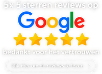 5x 5 sterren reviews op Google - bedankt voor het vertrouwen